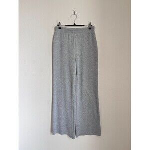 Zara Soft Rib Wide Leg Pull On Pants in Heather Gray Size SMALL